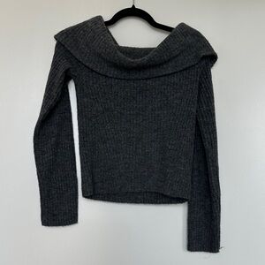 H&M Charcoal Off-Shoulder Sweater